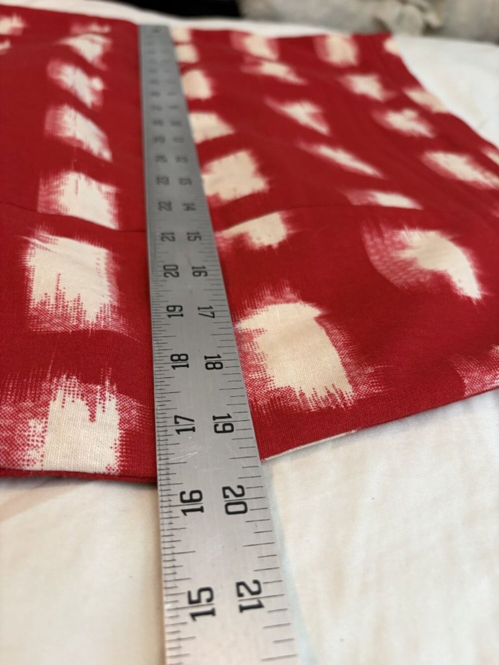 Corey Lynn Calter Pencil Skirt Size 8 Red Cream Linen Blend Ikat Print USA - Picture 8 of 9